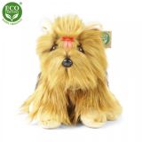 Dřevěné hračky Rappa Plyšový pes jorkšír sedící 30 cm ECO-FRIENDLY