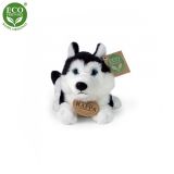 Dřevěné hračky Rappa Plyšový pes Husky 17 cm ECO-FRIENDLY černá