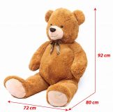 Dřevěné hračky Rappa Velký plyšový medvěd Max s visačkou 150 cm