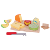 Dřevěné hračky Bigjigs Toys Set dřevěých potravin sýry na desce