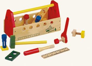 Dřevěné hračky Bino Bedýnka s nářadím