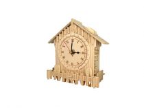 Woodcraft Dřevěné 3D puzzle hodiny domek