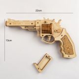 Dřevěné hračky RoboTime 3D dřevěné mechanické puzzle Revolver Corsac