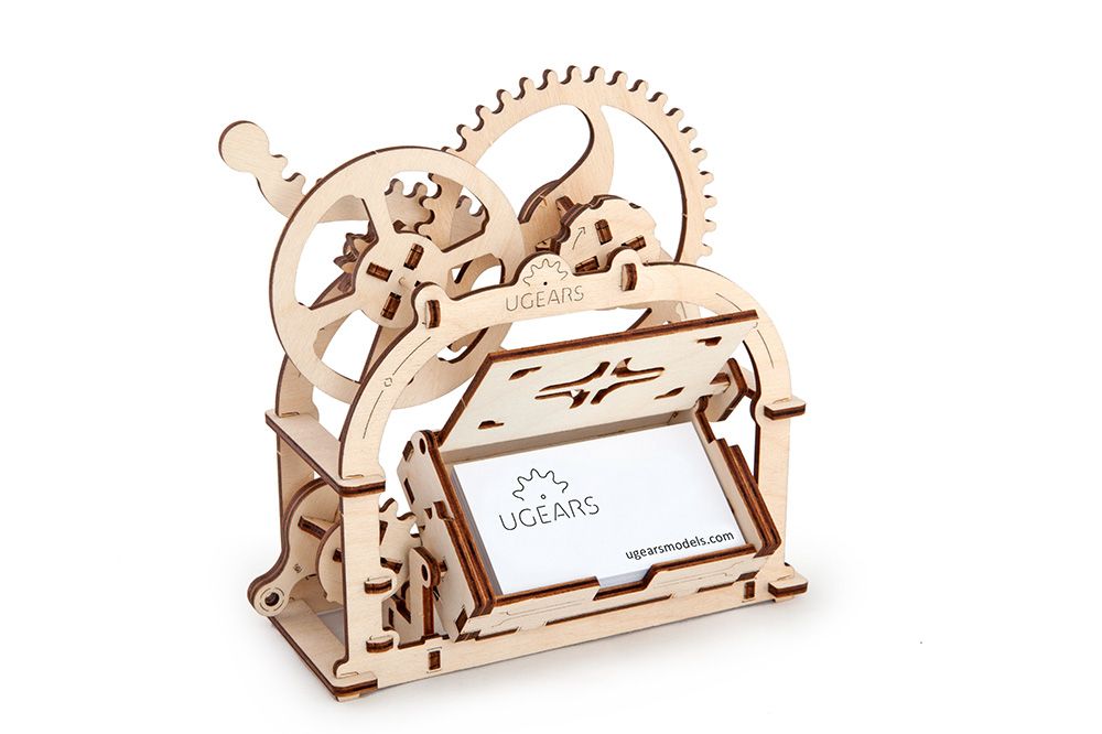 Dřevěné hračky Ugears 3D dřevěné mechanické puzzle Box na vizitky