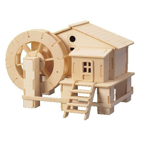 Dřevěné hračky Woodcraft Dřevěné 3D puzzle vodní mlýn Woodcraft construction kit