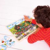 Dřevěné hračky Bigjigs Toys Dřevěné puzzle vlak 24 dílků