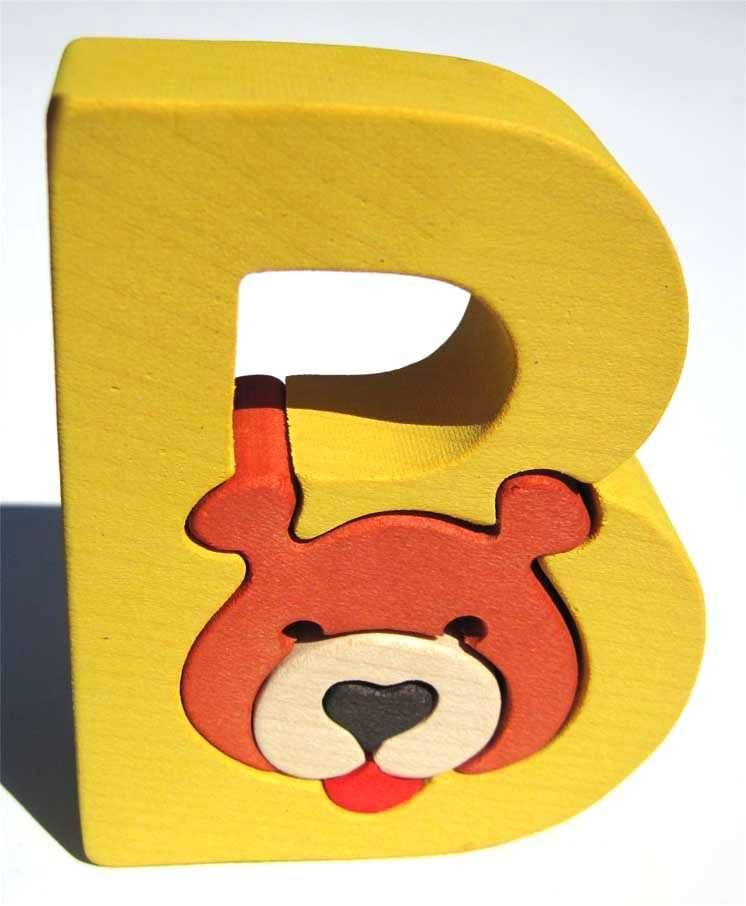 Dřevěné hračky Fauna Abeceda písmenko B medvěd