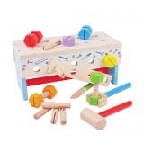 Dřevěné hračky Bigjigs Toys Ponk a přepravka na nářadí 2v1