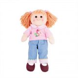 Dřevěné hračky Bigjigs Toys Látková panenka Molly 38 cm