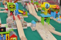 Dřevěné hračky Bigjigs Rail Dlouhé rovné koleje 21 cm 4 ks