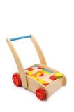 Dřevěné hračky Small Foot Chodítko dřevěné kostky ve vozíku Small Foot by Legler