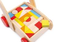 Dřevěné hračky Small Foot Chodítko dřevěné kostky ve vozíku Small foot by Legler