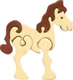Dřevěné hračky Fauna Dřevěné vkládací puzzle z masivu malý kůň bílý