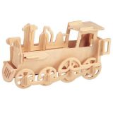 Dřevěné hračky Woodcraft Dřevěné 3D puzzle malá lokomotiva Woodcraft construction kit