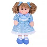 Dřevěné hračky Bigjigs Toys Látková panenka Amelia 38 cm
