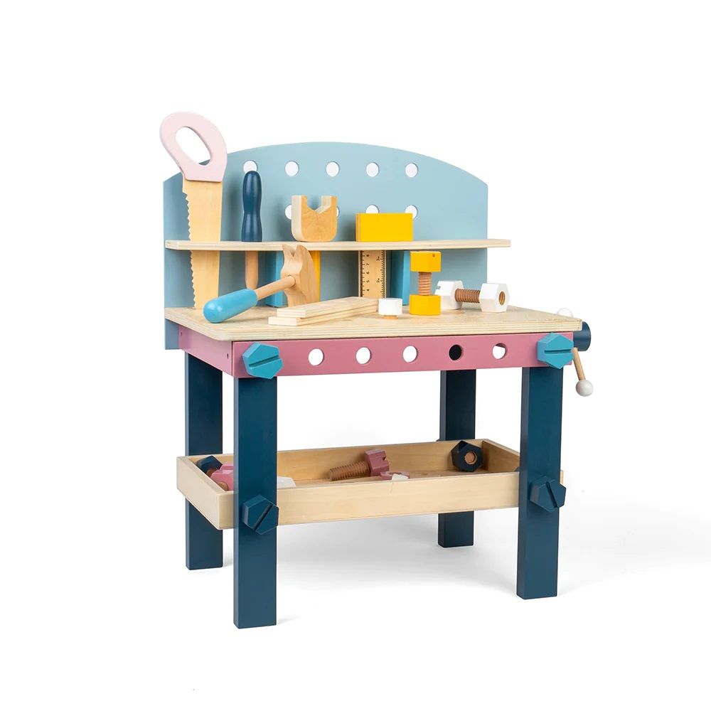 Dřevěné hračky Bigjigs Toys Dětský pracovní stůl s nářadím