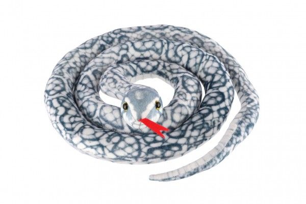 Dřevěné hračky Had plyšový 200cm bílo-šedý Teddies