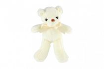 Dřevěné hračky Medvěd/Medvídek s mašlí plyš 30cm bílý Teddies
