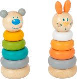 Dřevěné hračky small foot Nasazovací věž pastelová 1 ks králiček