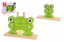 Dřevěné hračky Skládanka Žába dřevo 17ks v krabici 23x19x6,5cm 18m+ Teddies