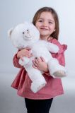 Dřevěné hračky Snílek medvěd bílý plyš 40cm na baterie se světlem se zvukem v sáčku Teddies