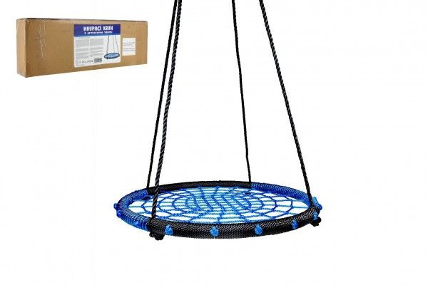 Dřevěné hračky Houpací kruh modrý 100 cm provazová výplň v krabici 75x26x12cm Teddies