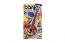 Dřevěné hračky Kytara/banjo s trsátkem plast 35cm 4 barvy na kartě 21x40x5cm Teddies