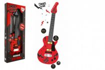 Dřevěné hračky Kytara elektrická ROCK STAR plast 58cm na baterie se zvukem, světlem v krabici 24x62x5,5cm Teddies