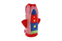 Dřevěné hračky Obal plyšový na dětskou lahev raketa plyš 12x22cm 2 barvy 0+ Teddies