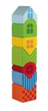 Dřevěné hračky Pyramida barevná skládačka dřevo v krabičce 7x18x7cm 12m+ Detoa