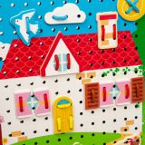 Dřevěné hračky Bigjigs Toys Provlékací deska domeček