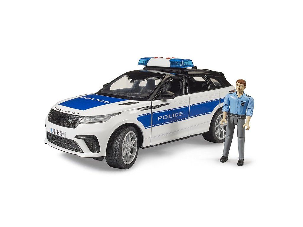 Dřevěné hračky Bruder Range Rover Velar Policie s figurkou