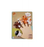 Dřevěné hračky Maňásek prstový zvířátko domácí farma guma 5cm na kartě 16x20,5cm Teddies