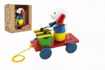 Dřevěné hračky Pes s xylofonem dřevo tahací 20cm v krabičce Teddies