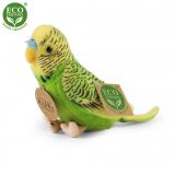 Dřevěné hračky Rappa Plyšová andulka se zvukem 11 cm 2 druhy ECO-FRIENDLY papoušek zelená