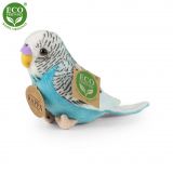 Dřevěné hračky Rappa Plyšová andulka se zvukem 11 cm 2 druhy ECO-FRIENDLY papoušek modrá