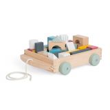 Dřevěné hračky Bigjigs Toys Vozík s dřevěnými kostkami - poškozený obal