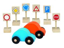 Dřevěné hračky Detoa Auta a dopravní značky