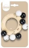 Dřevěné hračky Detoa Kroužek kuličky černá + bílá