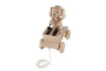 Dřevěné hračky Pes s xylofonem přírodní dřevo tahací 19cm v krabici 20x21x12cm Teddies