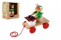 Dřevěné hračky Žába s xylofonem barevná dřevo tahací 19cm v krabici 20x21x12cm Teddies