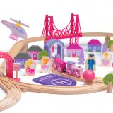 Dřevěné hračky Bigjigs Rail Dřevěná velká vláčkodráha princezny - poškozený obal