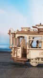 Dřevěné hračky RoboTime 3D dřevěné mechanické puzzle Tramvaj