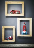 Dřevěné hračky Vilac Závodní auto GM červené s modrými koly