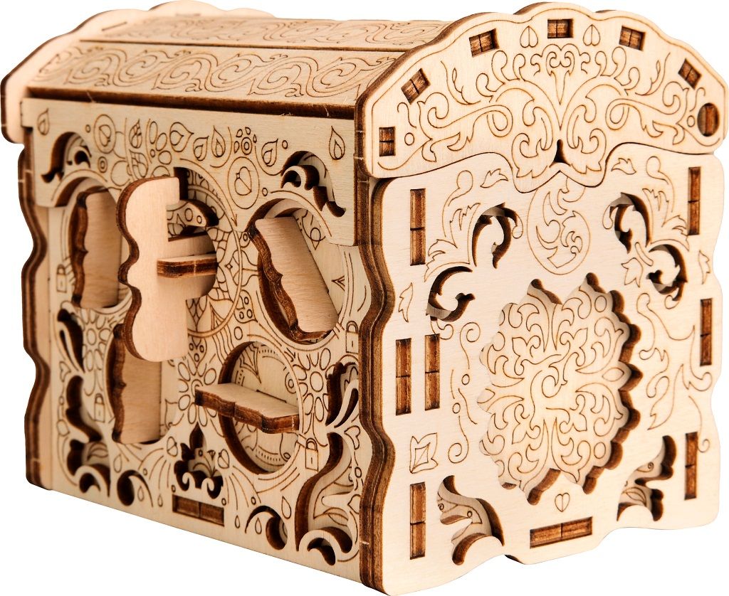Dřevěné hračky EscapeWelt 3D dřevěná skládačka Secret Treasure Box