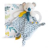 Dřevěné hračky Doudou Dárková sada - koala Yoca s chrastítkem 22 cm Doudou et Compagnie Paris