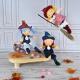 Dřevěné hračky Doudou Jolijou Látkové panenky Čarodějnice 24 cm Doudou Jolijou Paris