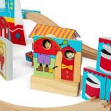Dřevěné hračky Bigjigs Rail Dřevěná vláčkodráha zábavná pouť 54 dílů