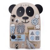 Dřevěné hračky Manibox Senzorická deska Activity board panda Alan