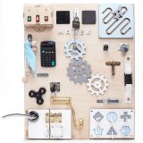 Dřevěné hračky Manibox Senzorická deska Activity board s diodami - velká